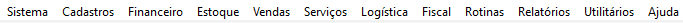 Barra de Menus Superior 