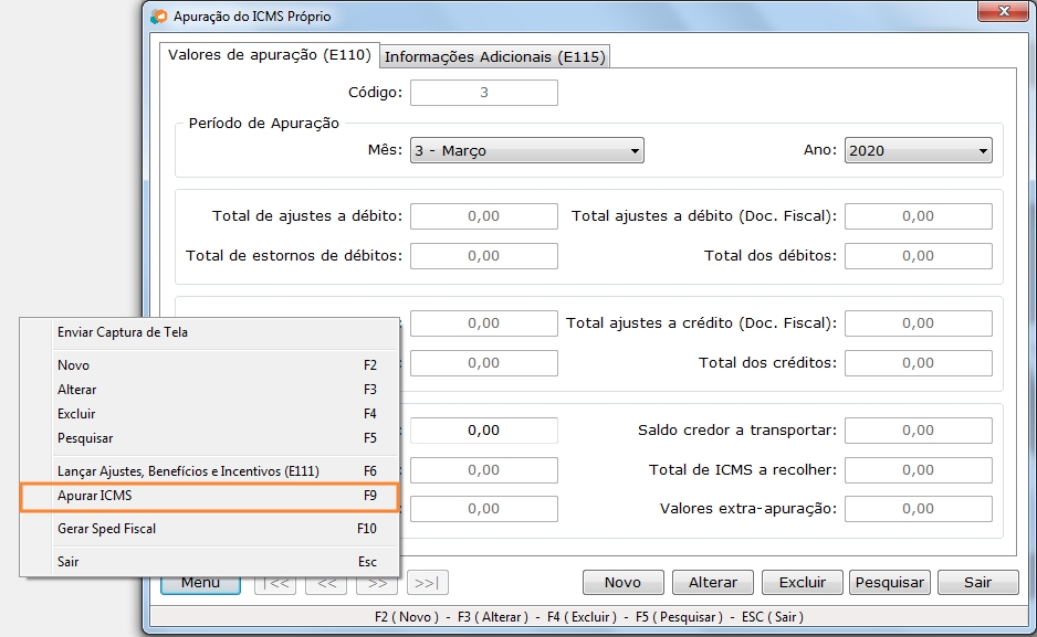 Apuração ICMS - Passo 2