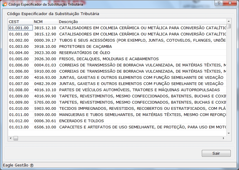 Cadastro CEST - Passo1