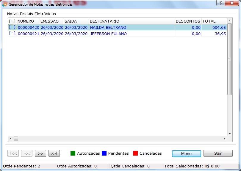 Gerenciador de Notas Ficais Eletrônicas - Passo 1