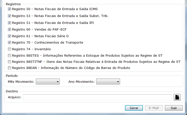 Gerar Arquivo Sintegra - Passo 3