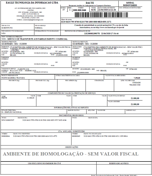 CT-e de Substituição