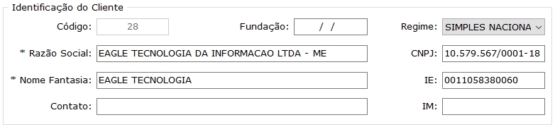 Dados de Identificação do Cliente