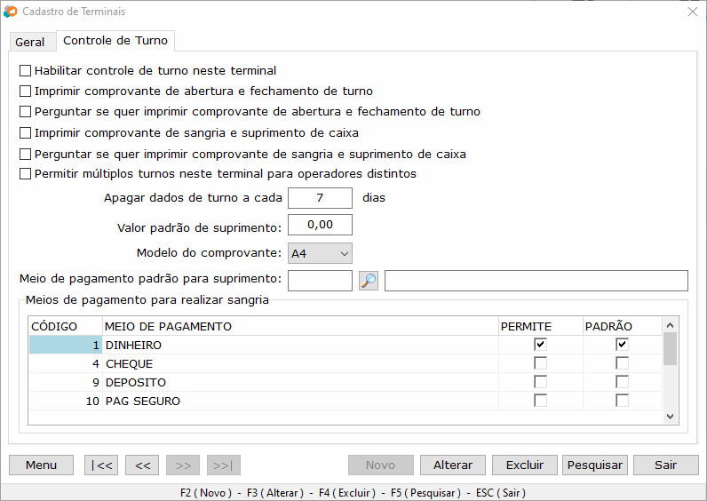 Validações Cadastro de Terminais