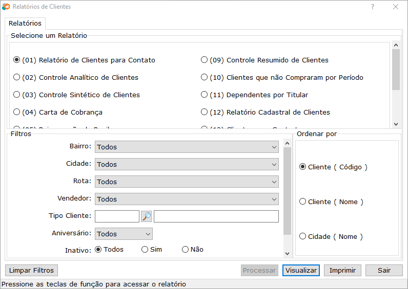 Relatorios de Clientes