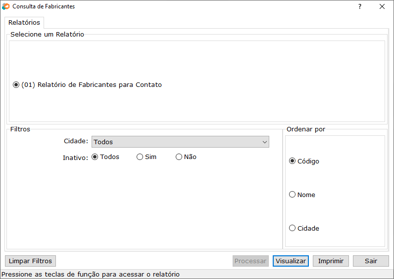 Relatorios de Fabricantes
