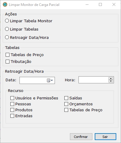 MonitorEagleERP Sistema Carga Parcial