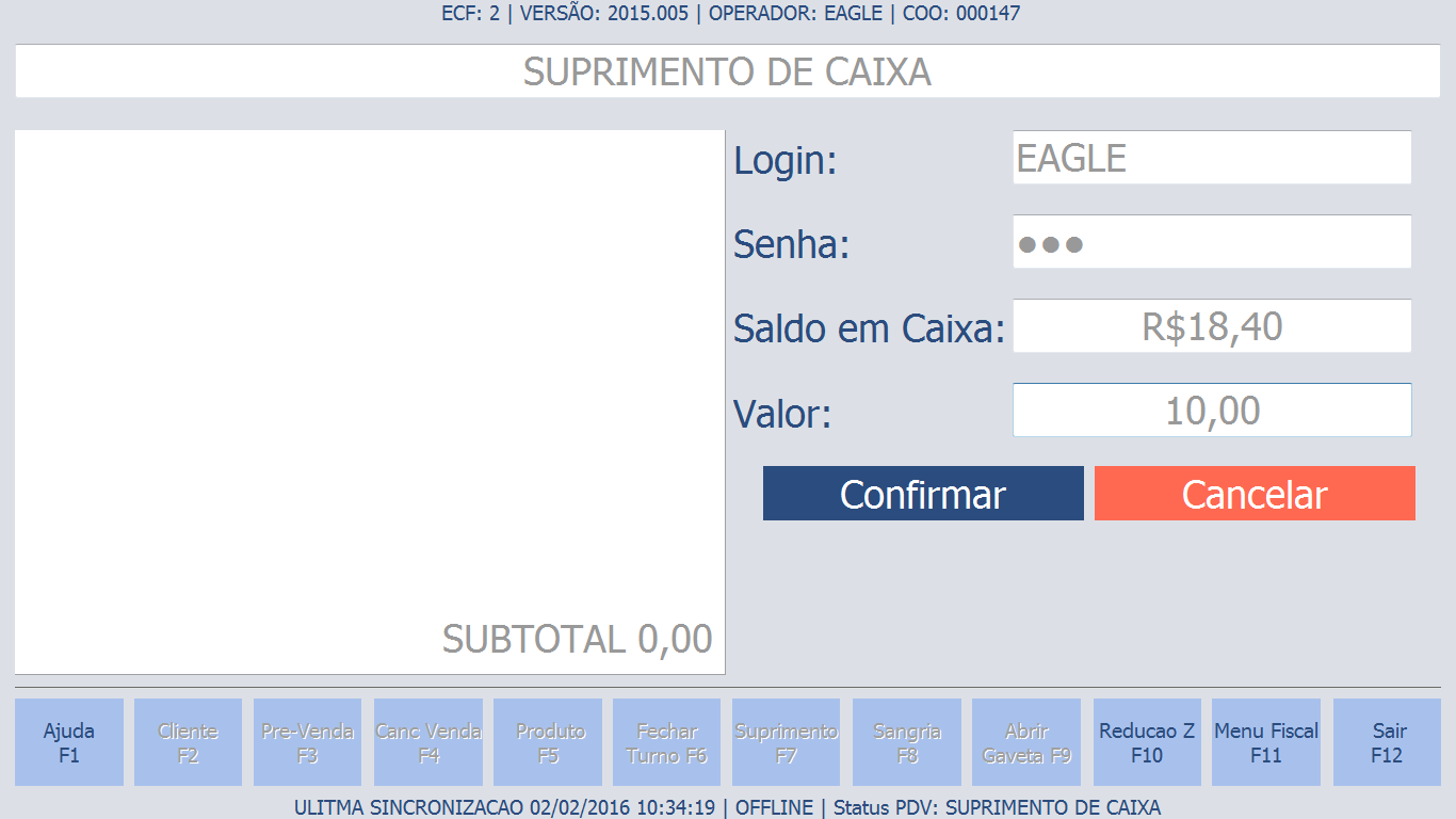 Suprimento de caixa