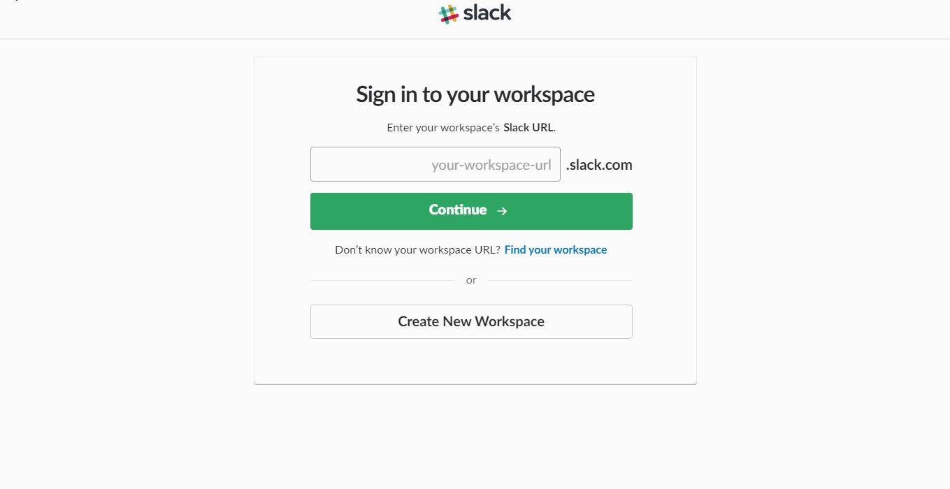 Inserção do Workspace