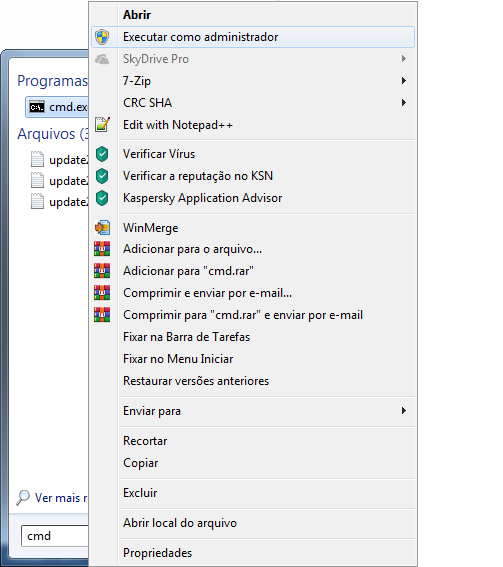 Abrindo o Prompt de Comando