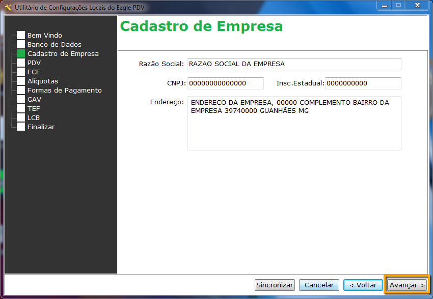 Cadastro de empresa